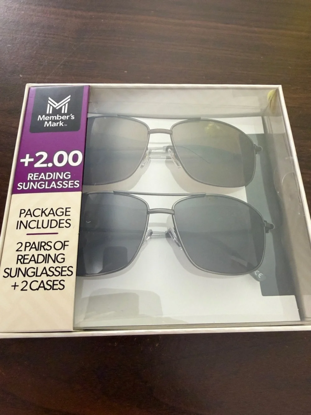 Member's Mark +2.00 Reading Sunglasses - Brown & Dark Brown Lenses navigator